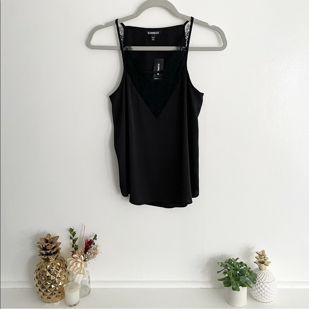 Express Deep V Lace Trim Camisole